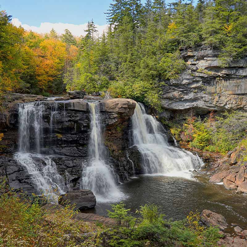 Blackwater Falls in autumn.