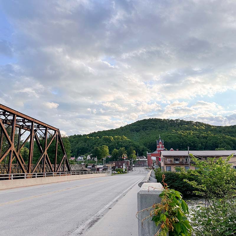 Town of Parsons, West Virginia viewed from the Sheriff O. Gay Hovatter Memorial Bridge on First Street.
