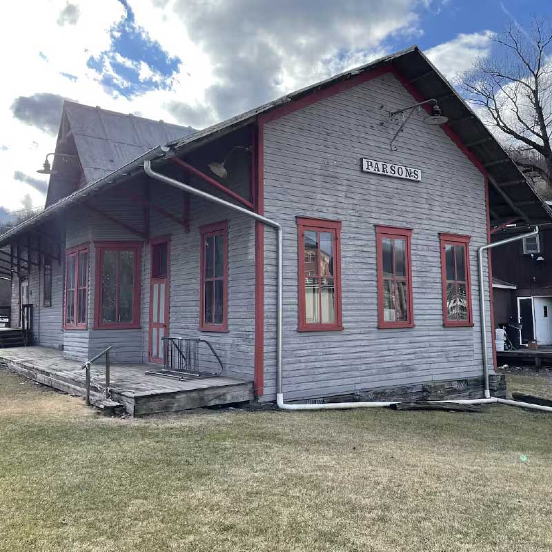 Historic Western Maryland Raleway Depot in Parsons, WV.